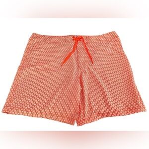 Amazon Essentials Mens Board Shorts Swim Trunks XXL Orange Surf Board Print NWOT